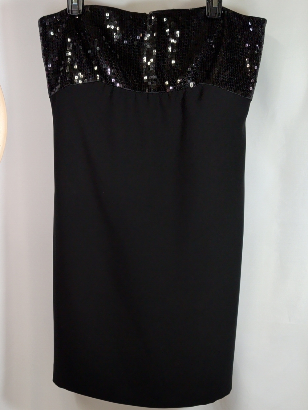 Ann Taylor Black Strapless Sequin Bust Sheath Dress, Sz12